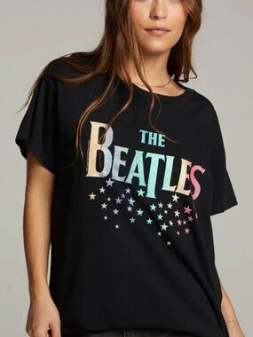 NWT Chaser The Beatles Rainbow Star Graphic Rock Band Vintage Tee Shirt Size XS